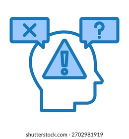 Ícone de problema azul Dualtone Design Vetor Illustration