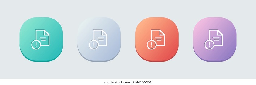 Ícone de linha de ocorrência em estilo de design plano. Ilustração do vetor de sinais de problema.