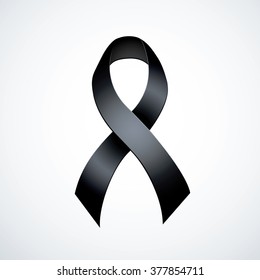 Issue Logo Symbolic Concept Narcolepsy, Memorial Sign Of Crape For Those Loss In Terrorist Attack, European Day Of Tragic Remember For Victims Of Nazism. Global World Fund Pin Band On White Background