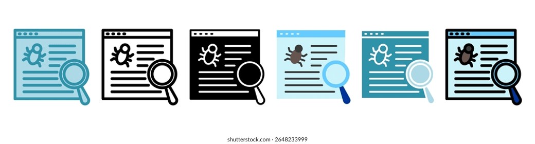 Issue Tracker multi style, mini illustration icon set. Vector for modern concept, print, UI, UX kit, web and app development. Related to risk management, business, finance.