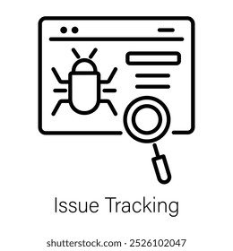 Issue tracking icon in line style 