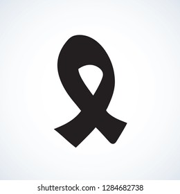 Issue unity protest against drug and association preserv of human living with STI on white backdrop. Web abstract emblem. Dark ink outline hand drawn emblem in retro doodle graphic style. Closeup view