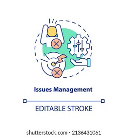 Issues management concept icon. Solving problem. Palliative care stage abstract idea thin line illustration. Isolated outline drawing. Editable stroke. Arial, Myriad Pro-Bold fonts used