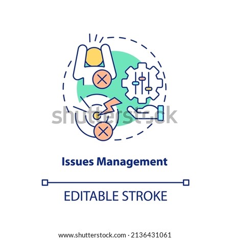 Issues management concept icon. Solving problem. Palliative care stage abstract idea thin line illustration. Isolated outline drawing. Editable stroke. Arial, Myriad Pro-Bold fonts used