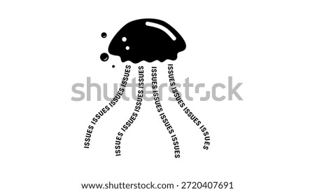issues, problems, symbol, black isolated silhouette