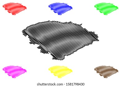 Issyk-Kul Region (Kyrgyz Republic, Kirghizia, Regions of Kyrgyzstan) map vector illustration, scribble sketch Issyk-Kul map