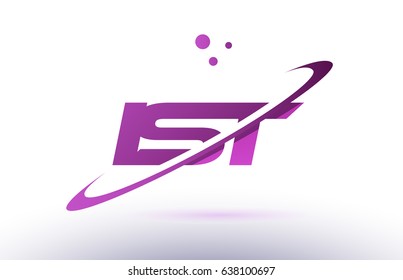 ist i s t  alphabet letter logo combination purple pink creative text dots company vector icon design template