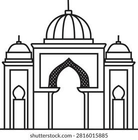 Istana Negara Palace Vector Outline Icon