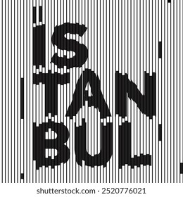 Afiche de tipografía de Vector blanco y negro de ESTAMBUL, fondo de Vector de graffiti colorido