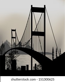 Istanbul and the Bosphorus Bridge