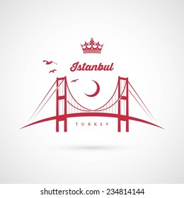 Istanbul bridge symbol - vector illustration