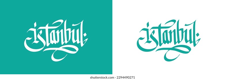 Istanbul calligraphy logo, Handwrite, typography, lettering, vector design