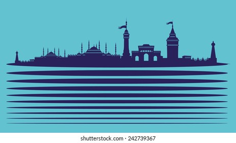 istanbul city graphic design vector art