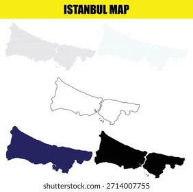 Mapa de la ciudad de Estambul en diferentes estilos y colores