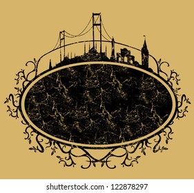 istanbul city retro style vector art