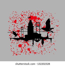 istanbul city retro style vector art