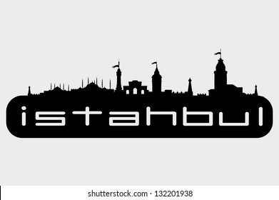 istanbul city retro vector art