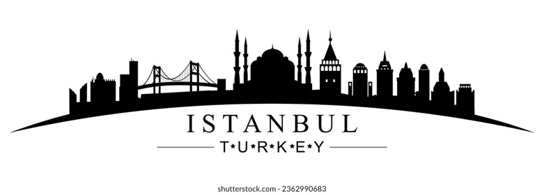 Istanbul city silhouette, skyline Istanbul city of Turkey - stock vector