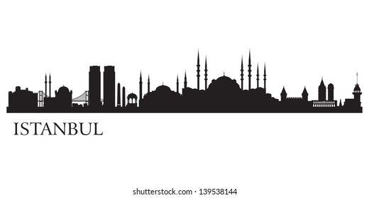 Istanbul city silhouette. Vector skyline illustration