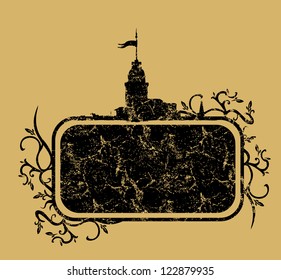 istanbul city text box vector art