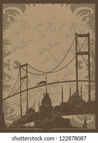 istanbul city vintage vector art