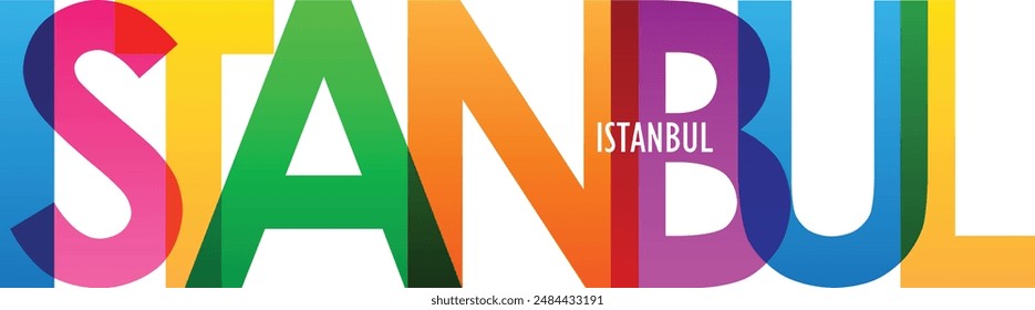 ISTANBUL colorful vector typography banner, Colorful graffiti vector background