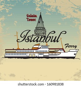 ISTANBUL FERRY VECTOR