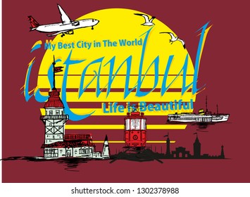 istanbul graphic design vector art