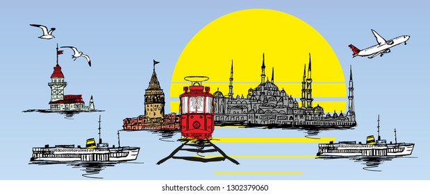 istanbul graphic design vector art