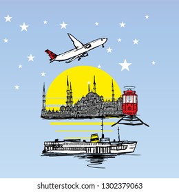 istanbul graphic design vector art