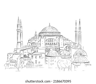 Istanbul Hagia Sophia Old Byzantium Church Stock Vector (Royalty Free ...