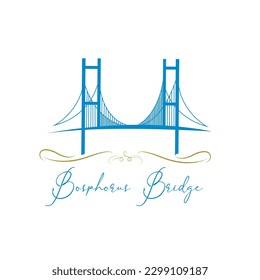 istanbul icon 
Bosphorus Bridge on white background