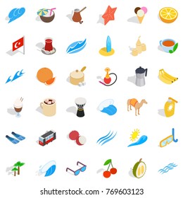 Istanbul icons set. Isometric style of 36 istanbul vector icons for web isolated on white background