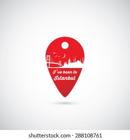 Istanbul location icon - vector illustration