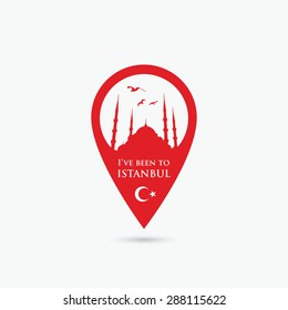 Istanbul location pin - vector illustration