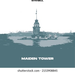 Istanbul - Maiden Tower illustration
