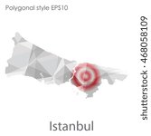 Istanbul map in geometric polygonal style.Abstract gems triangle,modern design background.Vector illustration EPS10