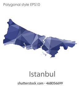 Istanbul map in geometric polygonal style.Abstract gems triangle,modern design background.Vector illustration EPS10