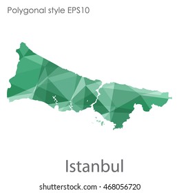 Istanbul map in geometric polygonal style.Abstract gems triangle,modern design background.Vector illustration EPS10