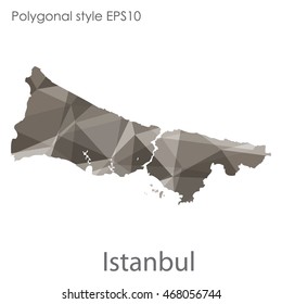 Istanbul map in geometric polygonal style.Abstract gems triangle,modern design background.Vector illustration EPS10