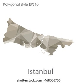 Istanbul map in geometric polygonal style.Abstract gems triangle,modern design background.Vector illustration EPS10
