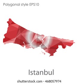 Istanbul map in geometric polygonal style.Abstract gems triangle,modern design background.Vector illustration EPS10
