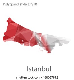 Istanbul map in geometric polygonal style.Abstract gems triangle,modern design background.Vector illustration EPS10