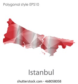 Istanbul map in geometric polygonal style.Abstract gems triangle,modern design background.Vector illustration EPS10