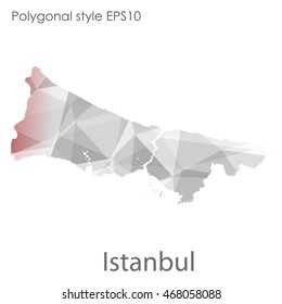 Istanbul map in geometric polygonal style.Abstract gems triangle,modern design background.Vector illustration EPS10