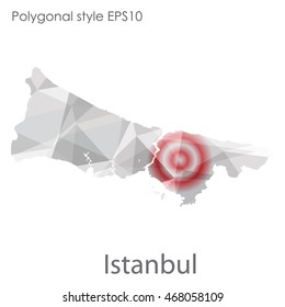 Istanbul map in geometric polygonal style.Abstract gems triangle,modern design background.Vector illustration EPS10