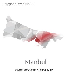 Istanbul map in geometric polygonal style.Abstract gems triangle,modern design background.Vector illustration EPS10
