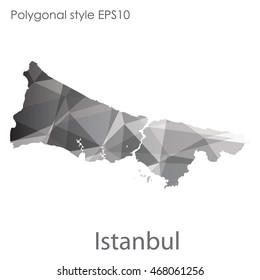 Istanbul map in geometric polygonal style.Abstract gems triangle,modern design background.Vector illustration EPS10