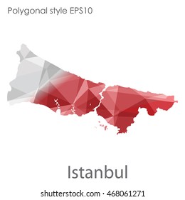 Istanbul map in geometric polygonal style.Abstract gems triangle,modern design background.Vector illustration EPS10
