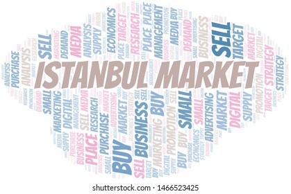 Istanbul Market word cloud. Vector made with text only